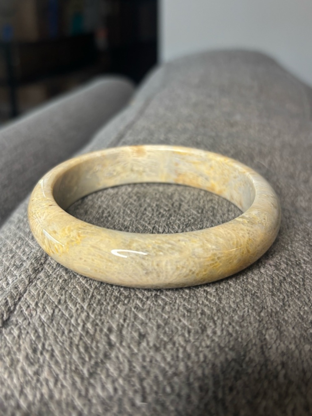 Coral Jade Bangle Bracelet - Women Jewelry - Picture 2 of 7